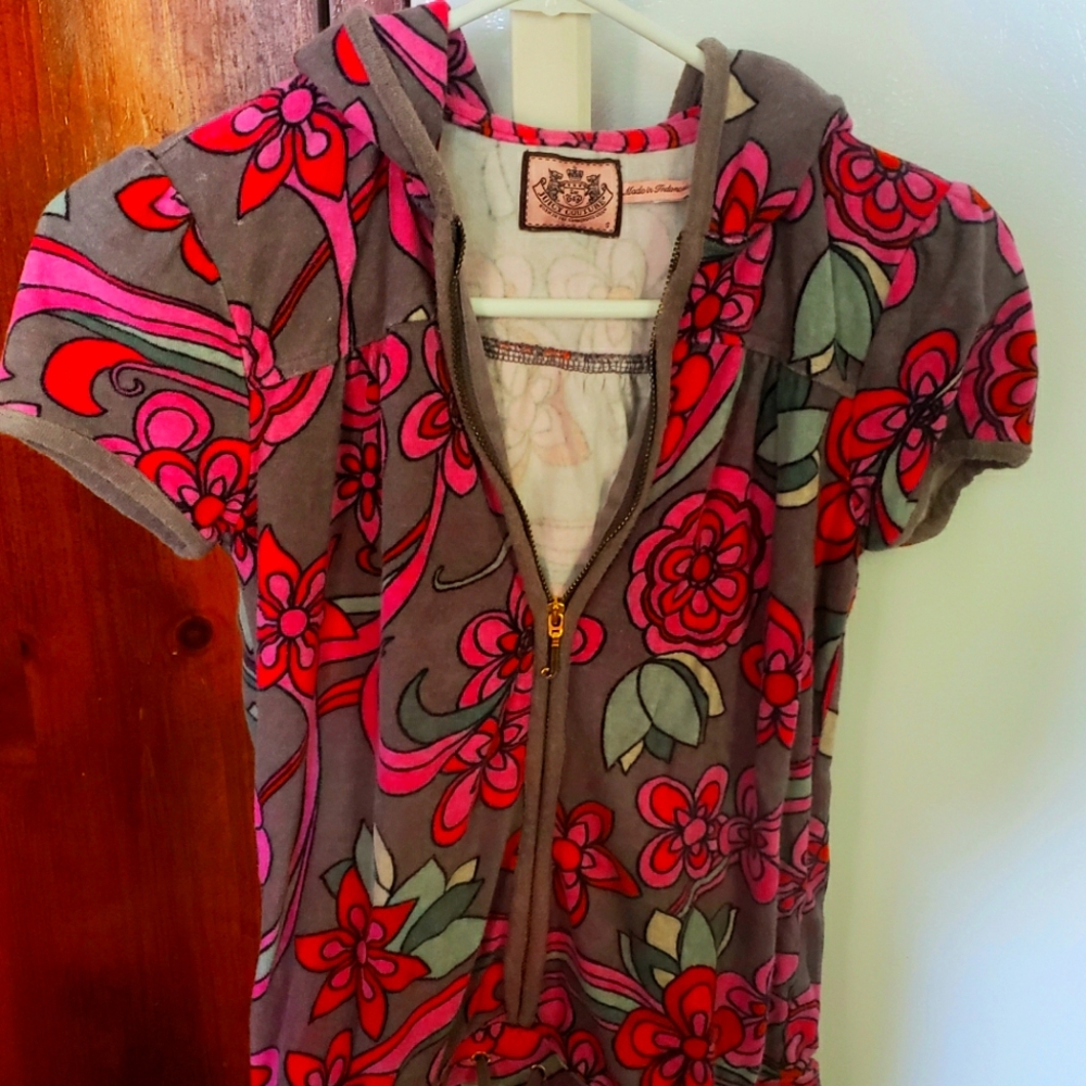 Vintage  Juicy Couture Terry Cloth Hooded Beach Cover up